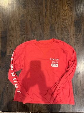 Brandy Melville NEW Newport Beach 1984 Red Long Sleeve Tee
